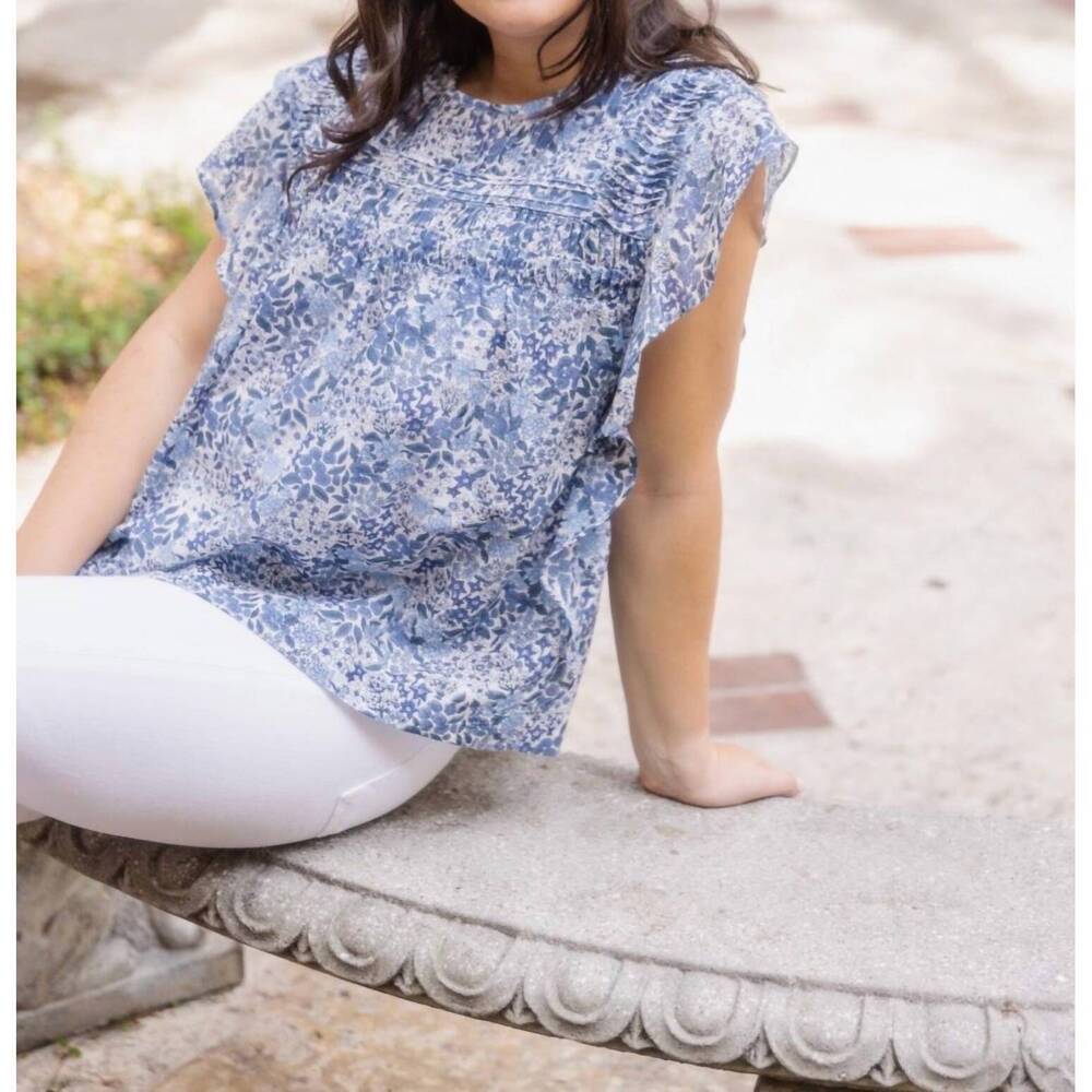 NEW ERICA WILSON marine top in blue